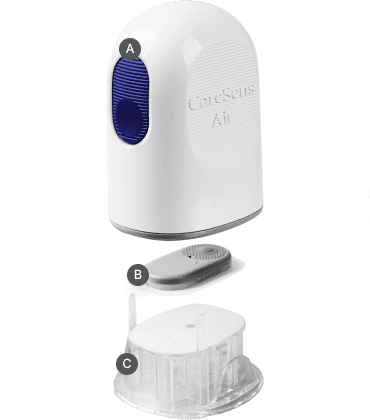 Applicateur CareSens Air à usage unique pour le remplacement du capteur